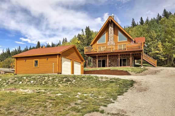 Secluded Alma Log Cabin | Hot Tub | Mountain View
