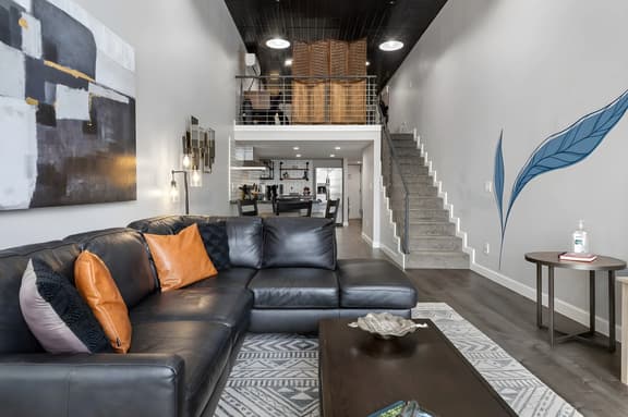 Industrial-Chic Loft with King Bed Close to Shops!